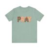 Pray leopard and gingham letters T-Shirt | Faith graphic tee