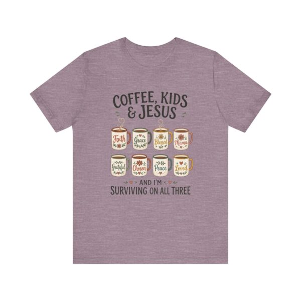 Coffee, Kids & Jesus T-Shirt | Christian Mom Tee, Surviving on All Three