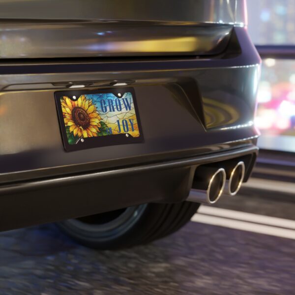 Grow in Joy Sunflower Vanity Plate | Decorative License Plate