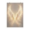 Glowing Angel Wings Wall Art, Fire and Light Angelic Poster Print, Fantasy Divine Feathers Canvas Art, Spiritual Decor, Guardian Angel Gift