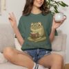 9002157932166110248_2048.jpeg Comfort Colors® Reading Frog Illustration T-Shirt | Slow Down Trust God, Cute Frog Bible Verse