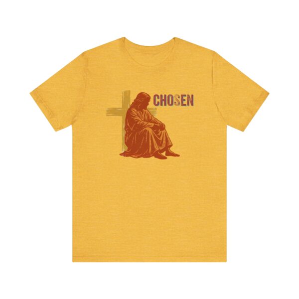 9107990427829891314_2048.jpeg Chosen Jesus Sitting Cross T-Shirt | Christian Faith Tee