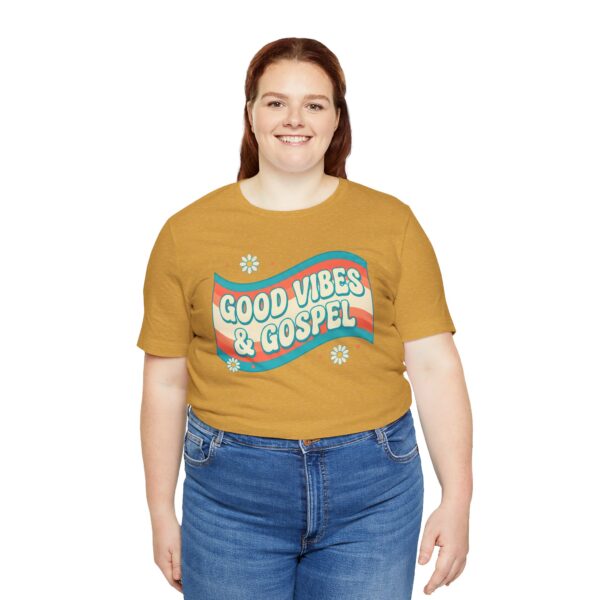 9107991088710982033_2048.jpeg Good Vibes & Gospel T-Shirt | Retro Wave Christian Tee