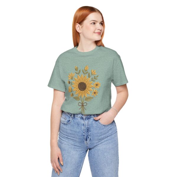 Sunflower Bouquet Isaiah 40:8 T-Shirt | Floral Scripture Tee