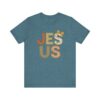Jesus applique letters T-Shirt | floral patchwork faith tee
