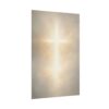 Glowing Christian Cross Wall Art Poster, Ethereal Light in Clouds Spiritual Print, Modern Religious Faith Home Decor, Divine Christian Gift