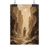 9331255758704834348_2048.jpeg The Rescued Lamb in the Highlands Poster | Lost Sheep Christian Wall Art | Modern Beige & Umber Impasto Print, Jesus and Lamb Poster