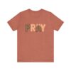 Pray leopard and gingham letters T-Shirt | Faith graphic tee