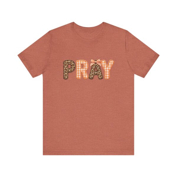 Pray leopard and gingham letters T-Shirt | Faith graphic tee