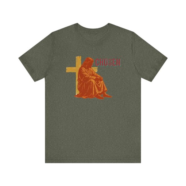 9429003350406296499_2048.jpeg Chosen Jesus Sitting Cross T-Shirt | Christian Faith Tee