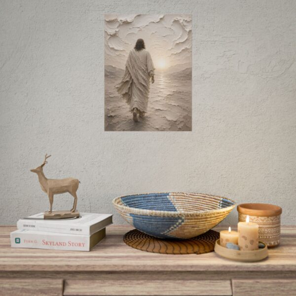 9475589627221909461_2048.jpeg I Am the Way Jesus Painting Poster | Minimalist Christian Wall Art, Modern Beige Gray Impasto Print, Textured Palette Knife Faith Home Decor