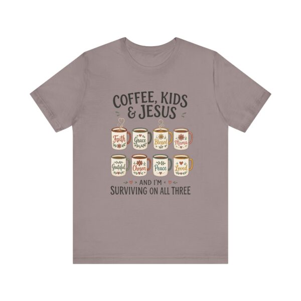 Coffee, Kids & Jesus T-Shirt | Christian Mom Tee, Surviving on All Three