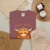 9553636815879549396_2048.jpeg Comfort Colors® Highland Cow Floral Crown T-shirt | Cute Scottish Cattle Illustration, Bible Verse Shirt, Religious Women