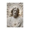 9575425518624265038_2048.jpeg Sacred Heart of Jesus Marble Relief Poster, Christian Wall Art, Catholic Fine Art Decor, Minimalist Religious Gift, 3D textured Jesus Poster