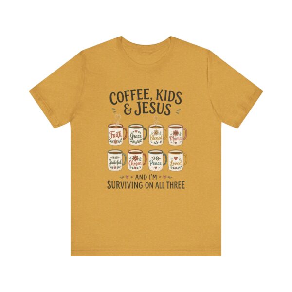 Coffee, Kids & Jesus T-Shirt | Christian Mom Tee, Surviving on All Three