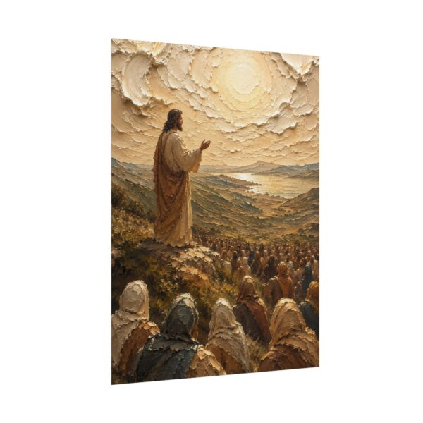 9602404470012466092_2048.jpeg Sermon on the Mount Poster | Modern Sage Green & Gold Christian Wall Art | Palette Knife Plaster Print | Beatitudes Blessings Faith Decor