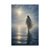 Jesus Walking on Water Wall Art, Christian Faith Poster Print, Modern Scripture Home Decor, Ethereal Religious Painting, Divine Savior Gift