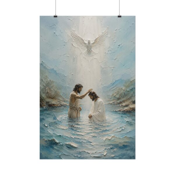 9859715191907474983_2048.jpeg Baptism of Jesus Jordan River Poster | Modern Aqua Blue Christian Wall Art | Textured Palette Knife Plaster Print, Soothing Faith Home Decor