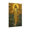 Gustav Klimt Style Jesus Poster | Mosaic Gold Leaf Christian Wall Art | Christ Walking on Water Canvas Print | Modern Religious Faith Decor